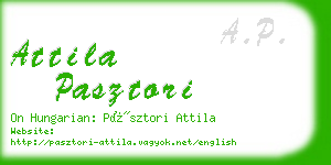 attila pasztori business card